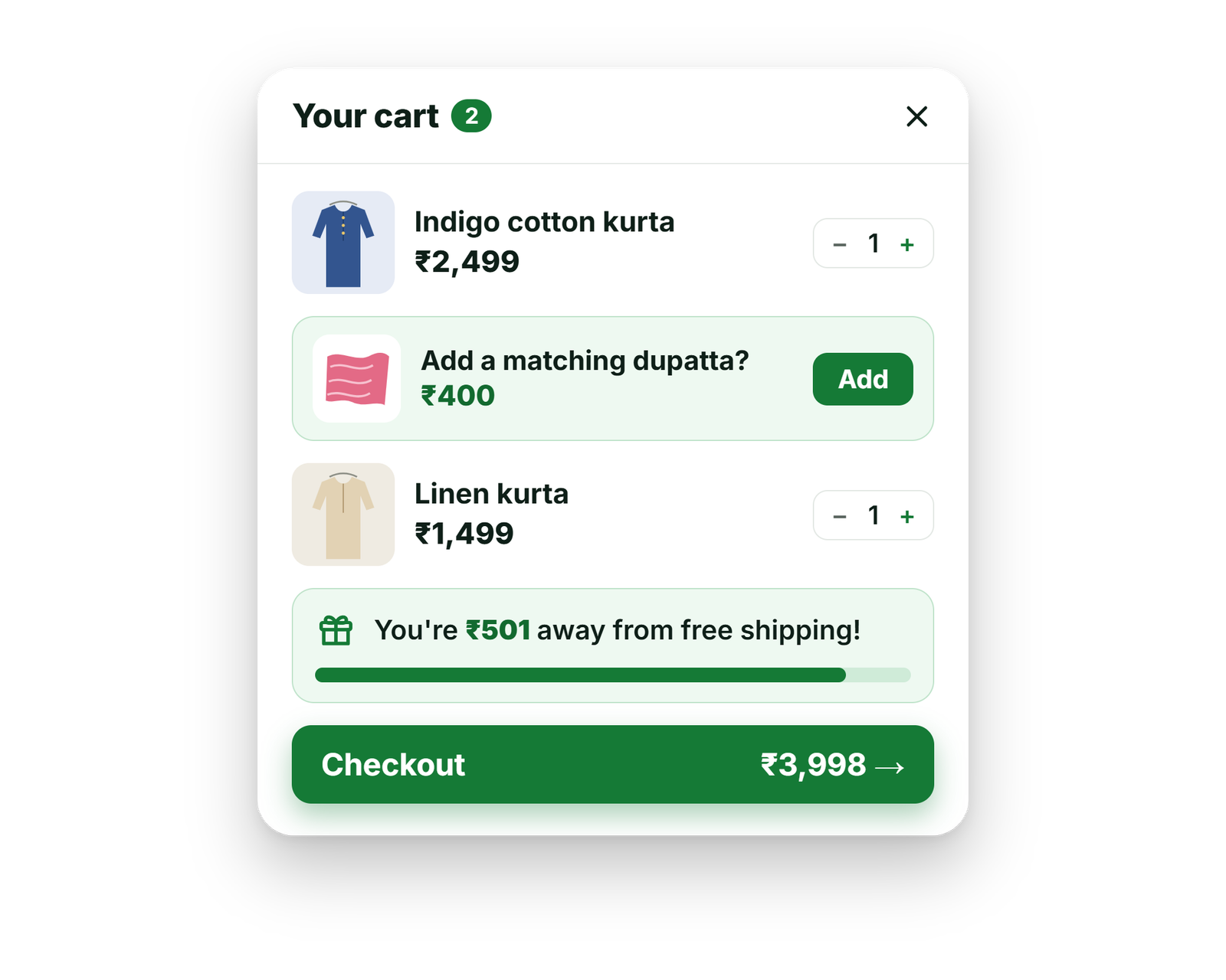 Turn the cart into a reason to buy more