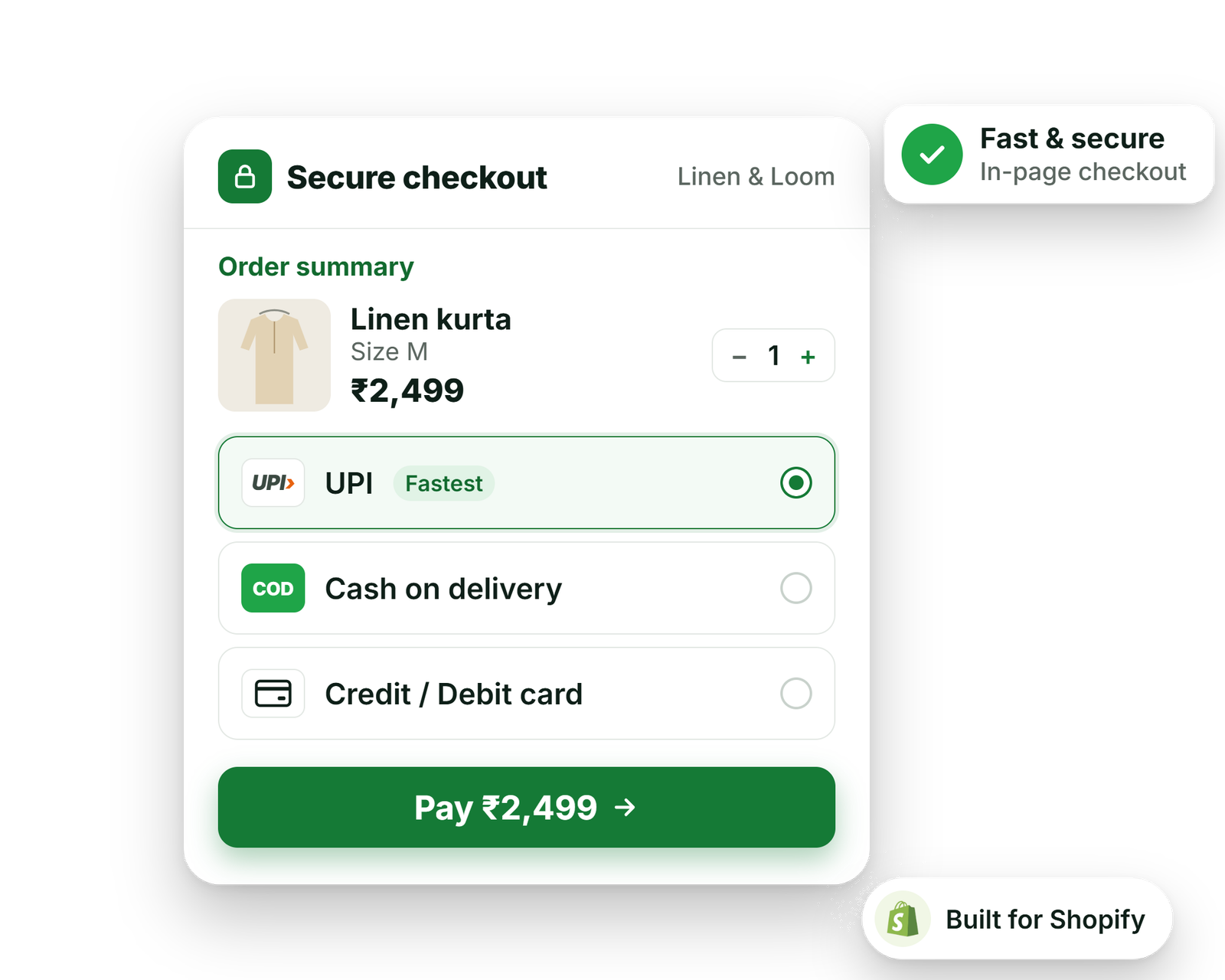 A faster checkout for your Shopify store