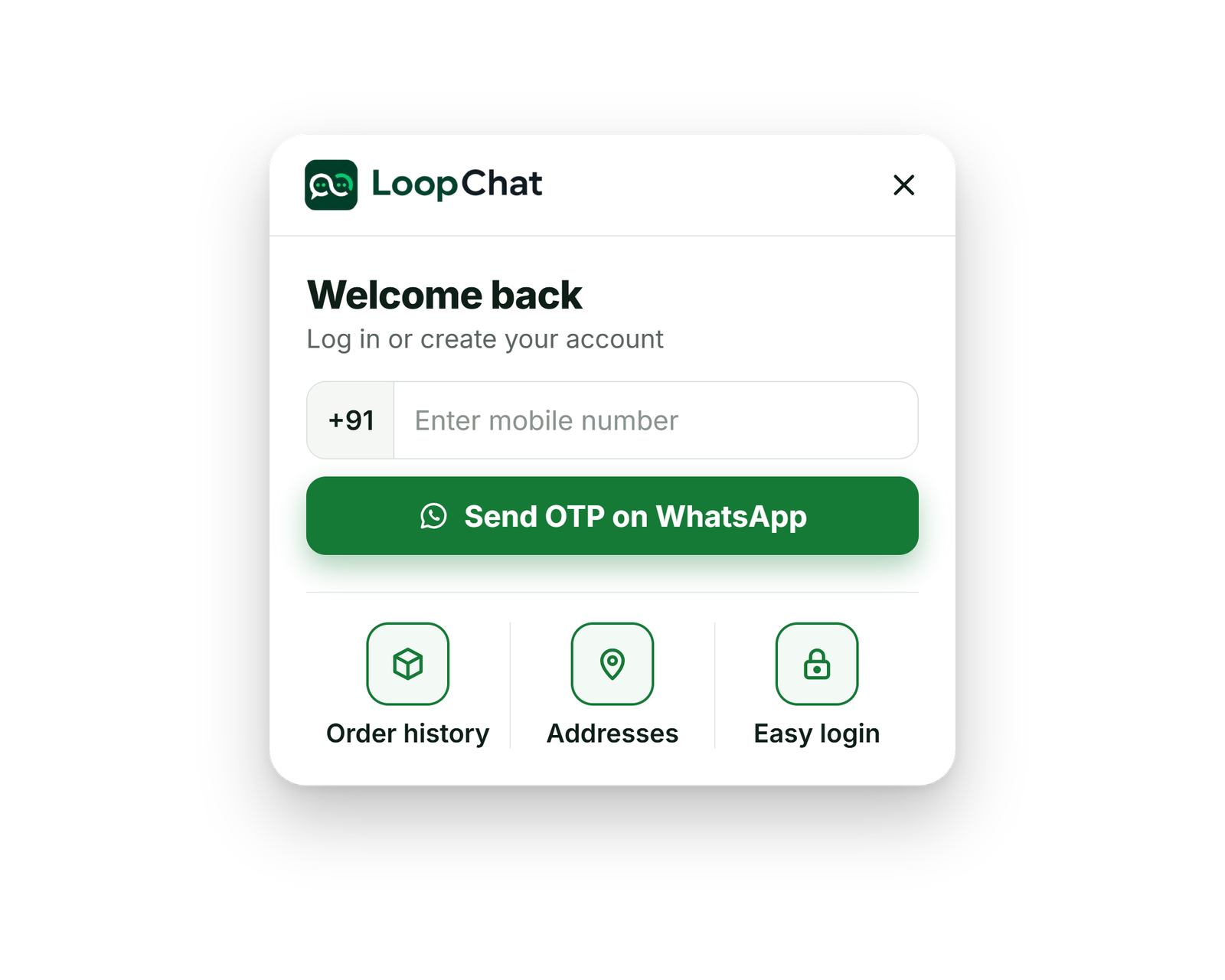 Let shoppers log in with just their phone
